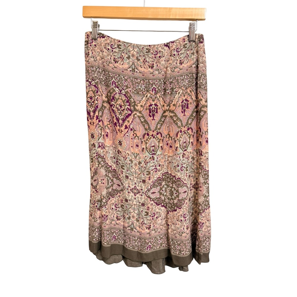 Boho Paisley Floral Mango MNG vintage y2k pencil skirt Mauve Olive 6